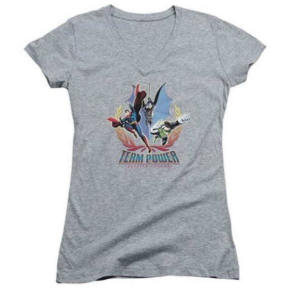 Trevco Jla-Team Power Junior V-Neck Tee- Heather - 2X