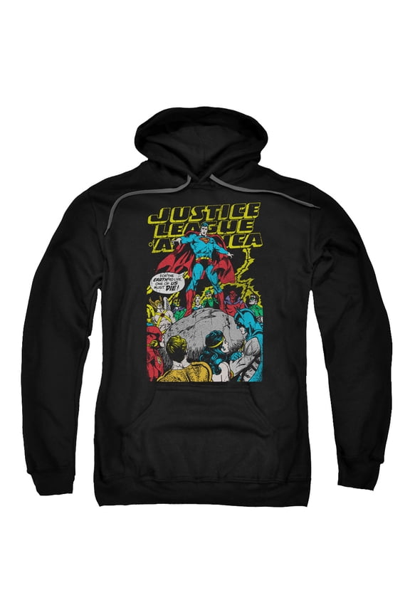 Jla-Ultimate Scarifice Adult Pull-Over Hoodie- Black - Large
