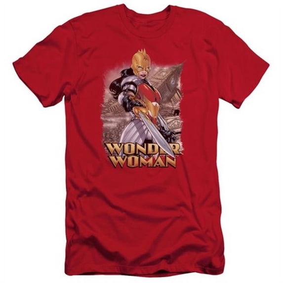 Trevco Jla-Wonder Woman Short Sleeve Adult 30-1 Tee- Red - Large