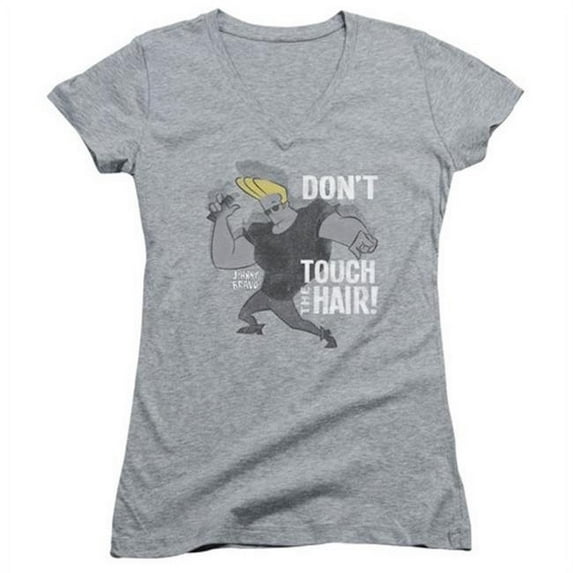 Johnny Bravo Cartoon Network Series Don't Touch The Hair Junior V-Neck T-Shirt