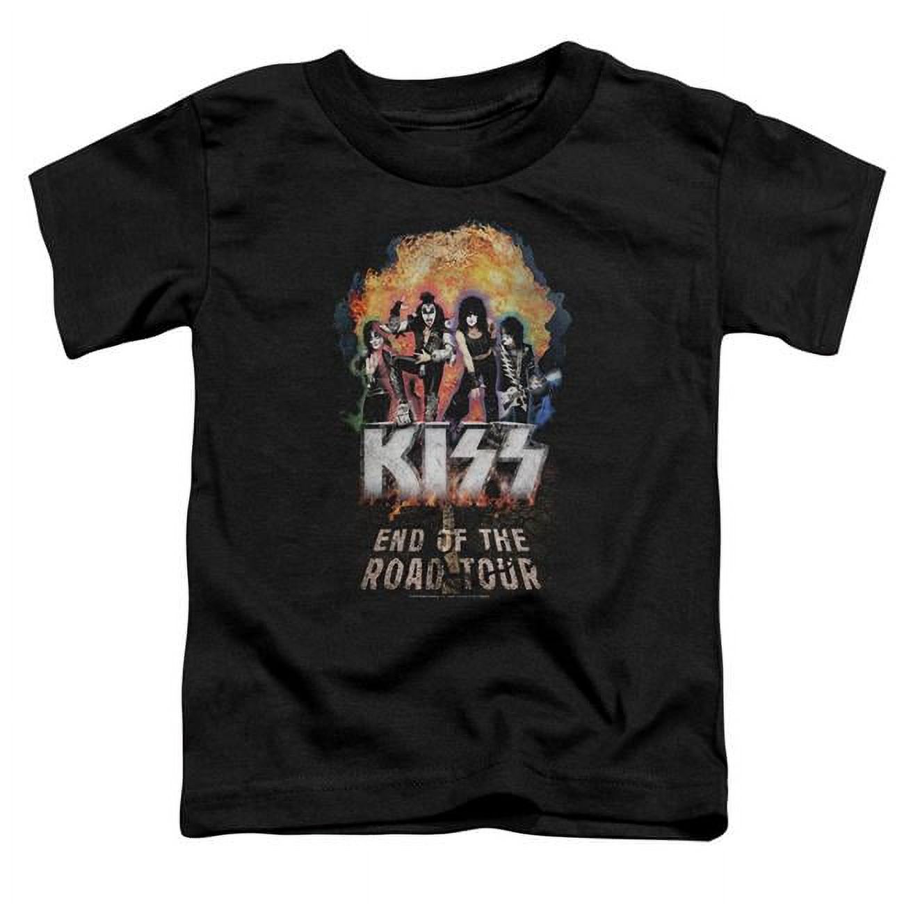 Trevco  KISS257-TT-1 Kiss & Boom Print Toddler Short Sleeve T-Shirt&#44; Black - Small 2T - image 1 of 1