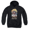 thumbnail image 1 of Trevco  KISS257-YFTH-4 Kiss & Boom Print Youth Hooded Sweatshirt, Black - Extra Large, 1 of 1