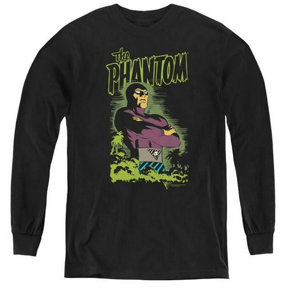 Trevco KSF103-YL-1 Phantom & Jungle Protector-Youth Long Sleeve Tee, Black - Small
