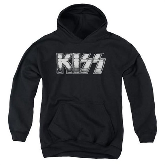 Trevco Kiss-Heavy Metal Youth Pull-Over Hoodie, Black - Medium