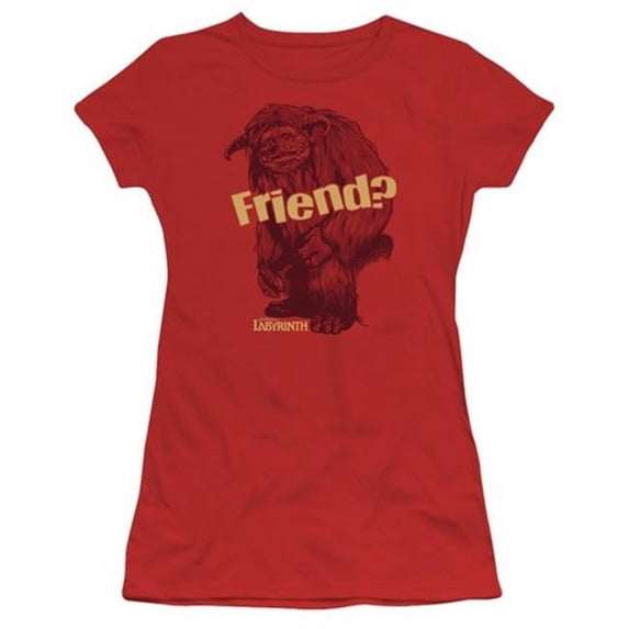 Trevco Labyrinth-Ludo Friend Short Sleeve Junior Sheer Tee- Red - Small