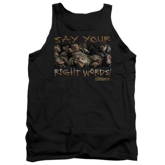 Trevco Labyrinth-Say Your Right Words Adult Tank Top- Black - Medium