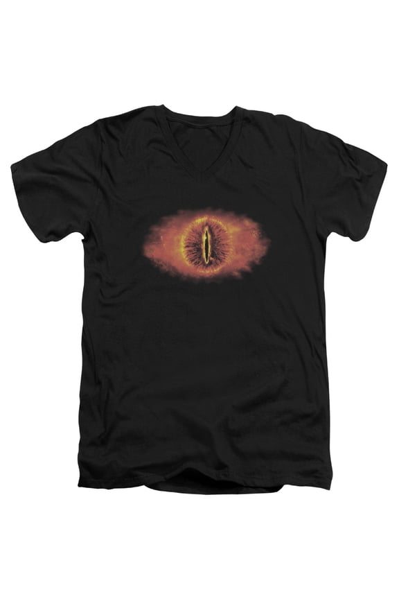 Lor-Eye Of Sauron Short Sleeve Adult V-Neck 30-1 Tee- Black - Large