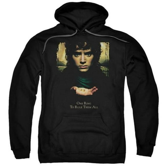 Trevco Lor-Frodo One Ring Adult Pull-Over Hoodie- Black - 2X