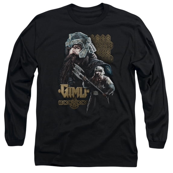 Trevco Lor-Gimli Long Sleeve Adult 18-1 Tee- Black - Large