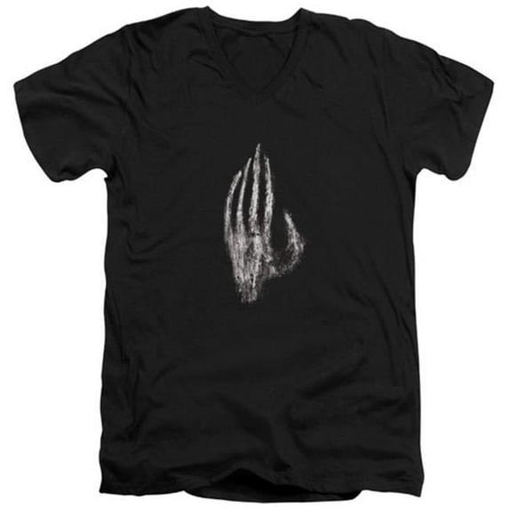 Trevco Lor-Hand Of Saruman Short Sleeve Adult V-Neck 30-1 Tee- Black - Large