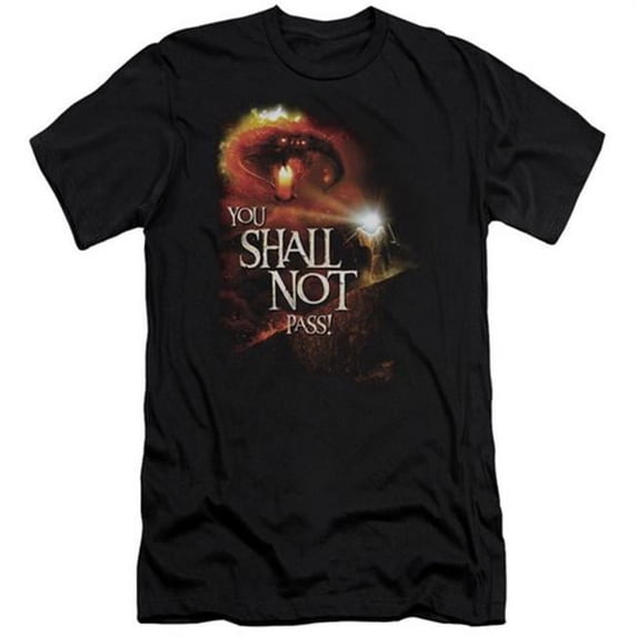 Trevco Lor-You Shall Not Pass Short Sleeve Adult 30-1 Tee- Black - Small