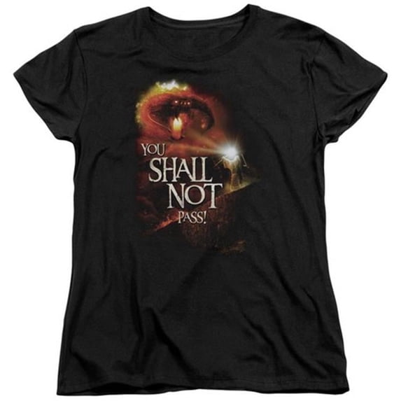 Trevco Lor-You Shall Not Pass Short Sleeve Womens Tee- Black - Large