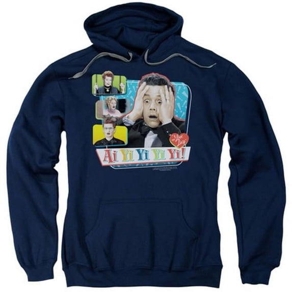 Trevco Lucy-Ai Yi Yi Yi Yi Adult Pull-Over Hoodie- Navy - XL