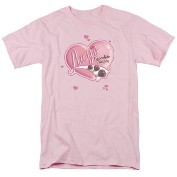 Trevco Lucy-Chocolate Smudges Short Sleeve Adult 18-1 Tee - Pink - 2X