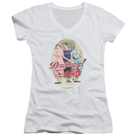 Trevco Lucy-Dreamy Junior V-Neck Tee, White - Large