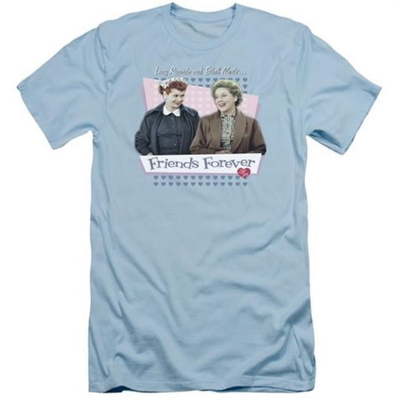 Trevco Lucy-Friends Forever Short Sleeve Adult 30-1 Tee- Light Blue - Medium