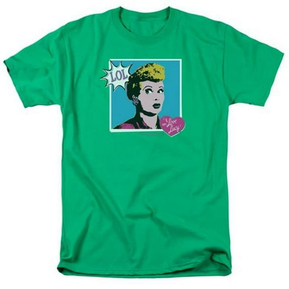 Trevco Lucy-I Love Worhol Lol Short Sleeve Adult 18-1 Tee- Kelly Green - 3X