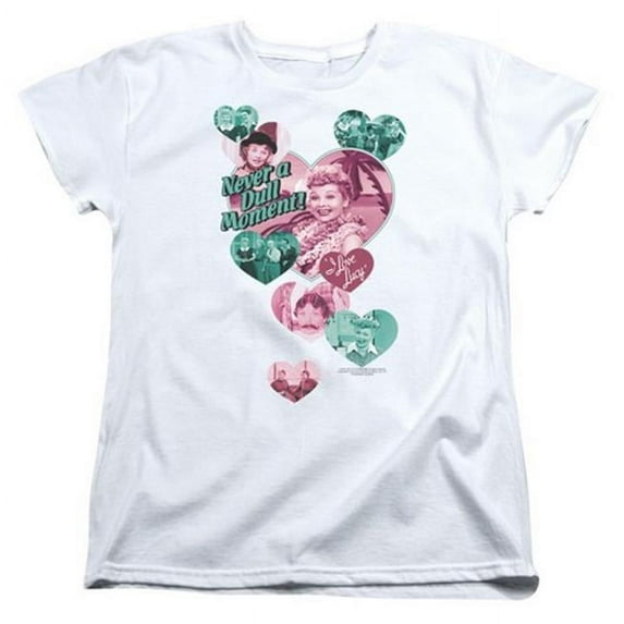 Trevco Lucy-Never A Dull Moment Short Sleeve Womens Tee- White - XL