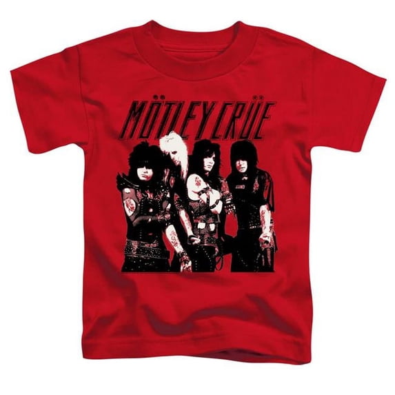 Trevco MCRU104-TT-2 Motley Crue & Group Toddler Short Sleeve T-Shirt, Red - Medium 3T