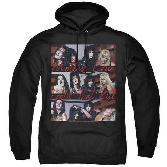 Trevco MCRU114-AFTH-5 Motley Crue & Looks That Kill Adult Pull-Over Hoodie, Black - 2X