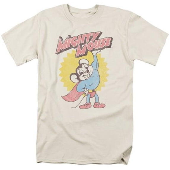 Trevco MM-HEAVYLOGO Mighty Mouse-Heavy Logo - Cream - Extra Large