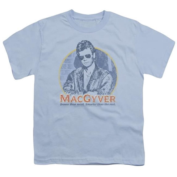 Trevco Macgyver & Title Youth 18-1 Short Sleeve T-Shirt, Light Blue - Medium