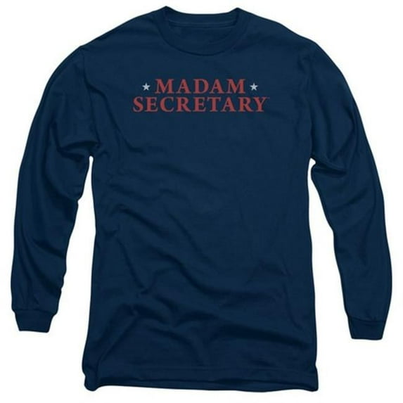 Trevco Madam Secretary-Logo - Long Sleeve Adult 18-1 Tee - Navy- Extra Large