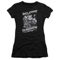 thumbnail image 1 of Trevco Mighty Mouse-Mighty Gunshow - Short Sleeve Junior Sheer Tee - Black- Medium, 1 of 2