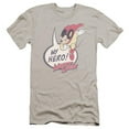 thumbnail image 1 of Trevco  Mighty Mouse & My Hero Adult Premium Canvas Slim Fit 30-1 HBO Short Sleeve T-Shirt, Silver - Small, 1 of 1
