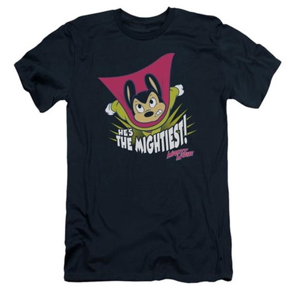 Trevco Mighty Mouse-The Mightiest - Short Sleeve Adult 30-1 Tee - Navy- Medium