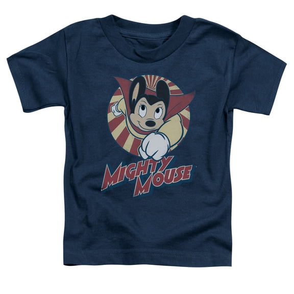 Trevco Mighty Mouse-The One The Only - Short Sleeve Toddler Tee - Navy- Large 4T