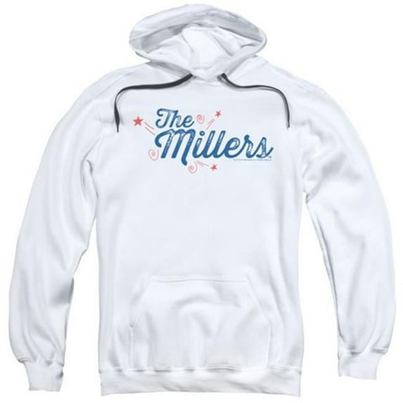 Trevco Millers-Logo TM00-PHMI-WHT-XL Adult Pull-Over Hoodie - White- Extra Large