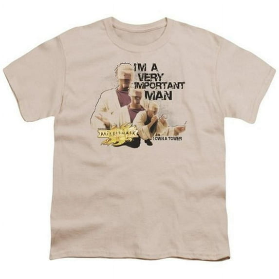 Trevco Mirrormask-Important Man Short Sleeve Youth 18-1 Tee- Cream & Ivory - Small