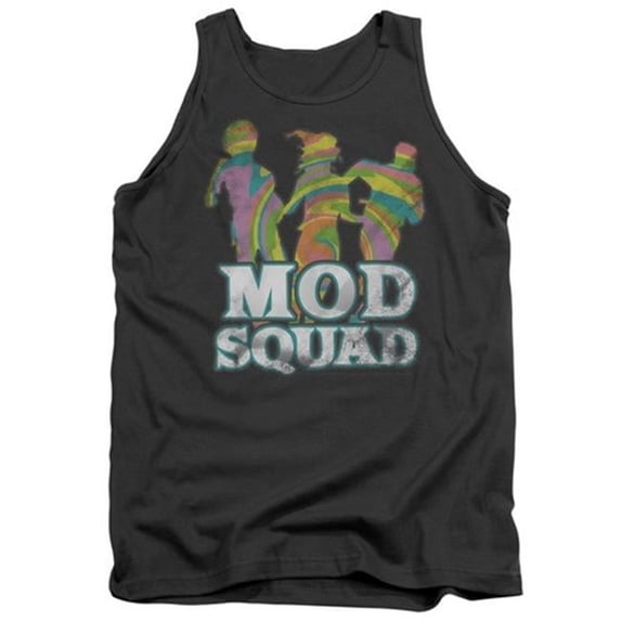 Trevco Mod Squad-Mod Squad Run Groovy - Adult Tank Top - Charcoal- Small