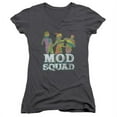 thumbnail image 1 of Trevco Mod Squad-Mod Squad Run Groovy - Junior V-Neck Tee - Charcoal- Medium, 1 of 2