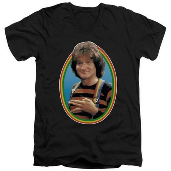 Trevco Mork & Mindy-Mork - Short Sleeve Adult 30-1 Tee - Black- Medium