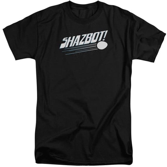 Trevco CBS1079-ATT-4 Mork & Mindy & Shazbot Egg Short Sleeve Adult Cotton Tall T-Shirt, Black - Extra Large
