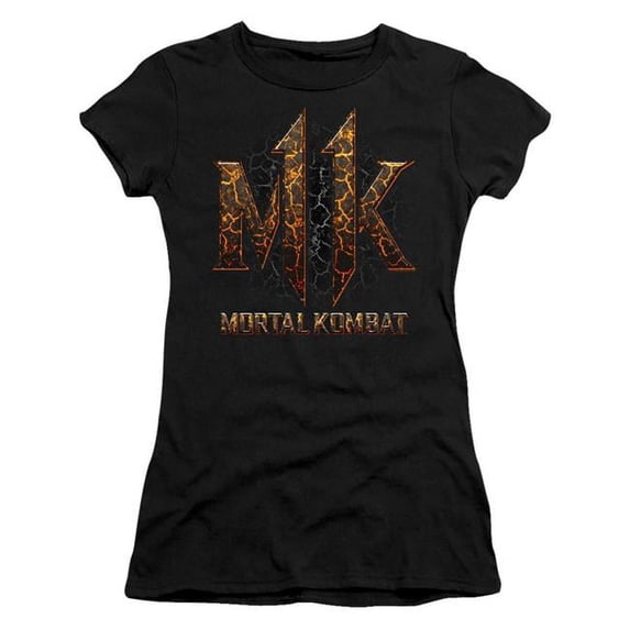 Trevco Mortal Kombat XI & MK11 Lava Juniors Sheer Cap Short Sleeve T-Shirt Black - Medium