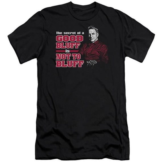 Trevco NCIS & No Bluffing Adult Premium Canvas Slim Fit 30-1 HBO Short Sleeve T-Shirt, Black - Extra Large