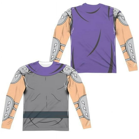 Trevco NICK1029FB-ALPP-1 TMNT & TMNT Shredder Costume Long Sleeve Adult Poly Crew T-Sjirt, White - Small