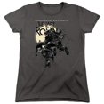 thumbnail image 1 of Trevco NICK1098-WT-2 Teenage Mutant Ninja Turtles & Casey Marie Jones Leaping Short Sleeve Women T-Shirt, Charcoal - Medium, 1 of 1