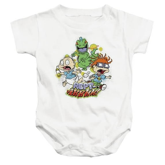 Trevco NICK229-SS-2 Rugrats & Tommy & Chucky Rept-Ahhhhh-Infant Snapsuit, White - Medium - 12 Month