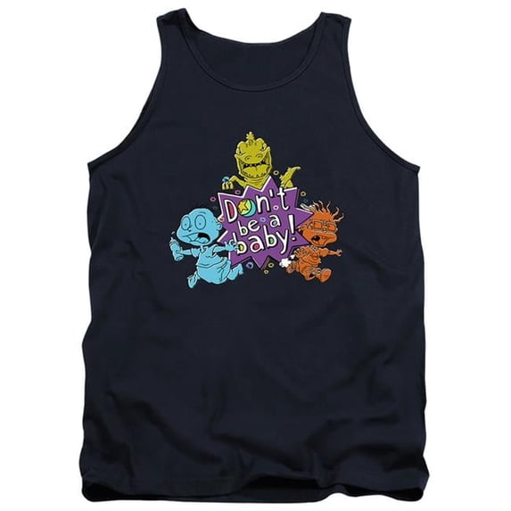 Trevco NICK234-TK-3 Rugrats & Babies Run for the Hills-Adult Tank Top, Navy - Large