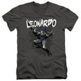 thumbnail image 1 of Trevco NICK284-AV-5 TMNT & TMNT Leonardo Short Sleeve Adult V-Neck 30-1 T-Shirt, Charcoal - 2X, 1 of 1
