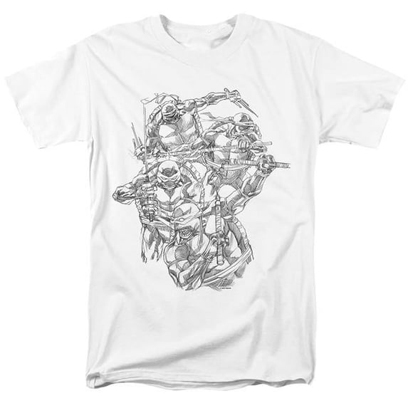 Trevco NICK311-AT-8 Teenage Mutant Ninja Turtles & Shinobis Short Sleeve Adult 18-1 T-Shirt, White - 5X