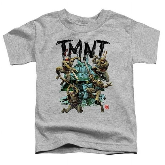 Trevco NICK312-TT-1 Teenage Mutant Ninja Turtles & Feudal Japan Short Sleeve Toddler T-Shirt, Athletic Heather - Small 2T