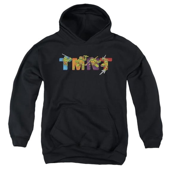 Trevco NICK330-YFTH-2 Teenage Mutant Ninja Turtles & Arcade Main Screen-Youth Pull-Over Hoodie, Black - Medium