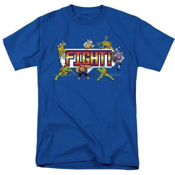 Trevco NICK335-AT-4 Teenage Mutant Ninja Turtles & Arcade Fight Short Sleeve Adult 18-1 T-Shirt, Royal Blue - Extra Large
