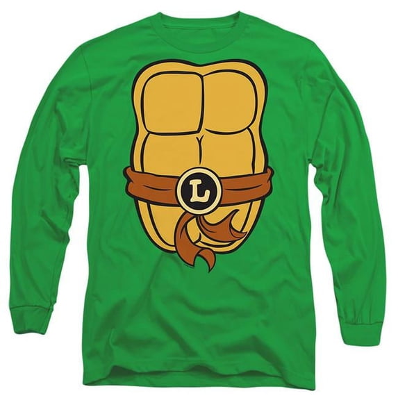 Trevco NICK337-AL-5 Teenage Mutant Ninja Turtles & Leonardo Chest Long Sleeve Adult 18-1 T-Shirt, Kelly Green - 2X