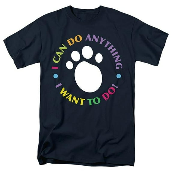 Trevco NICK385-AT-2 Blues Clues Classic & I Can Do Anything Short Sleeve Adult 18-1 T-Shirt, Navy - Medium